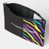 Kleurrijk zebra strepenpatroon accessoiretas etui (Open)