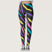 Kleurrijk Zebra wild dierenpatroon Leggings (Voorkant)