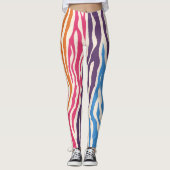Kleurrijk Zebra wild dierenpatroon Leggings (Voorkant)