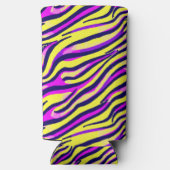 Kleurrijk zebraprint streep abstract patroon seltzer blikjeskoeler (Achterkant)