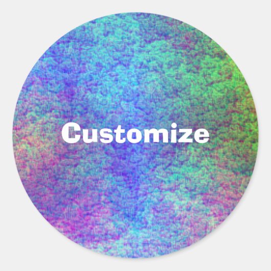 Kleurrijk Zee Bed III - Sjabloon Ronde Sticker (Voorkant)