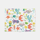 Kleurrijk Zee Dieren Naadloos Patroon Fleece Deken (Voorkant (Horizontaal))