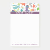 Kleurrijk Zee Dieren Patroon Post-it® Notes (Voorkant)