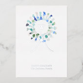 Kleurrijk Zee Glas Kerst Krans Initiaal Folie Feestdagenkaart (Voorkant)