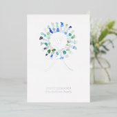 Kleurrijk Zee Glas Kerst Krans Initiaal Folie Feestdagenkaart (Staand Voorkant)