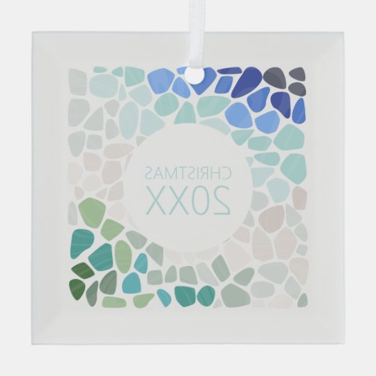 Kleurrijk Zee Glass Keepomwille Glas Ornament (Achterkant)