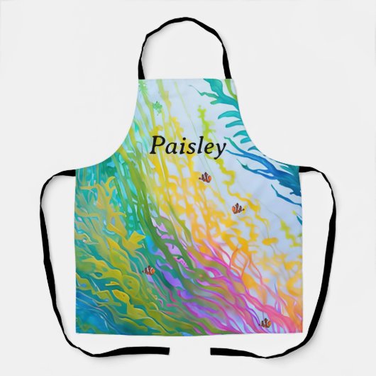 Kleurrijk Zee Grass Schort met Clown Fish (Voorkant)