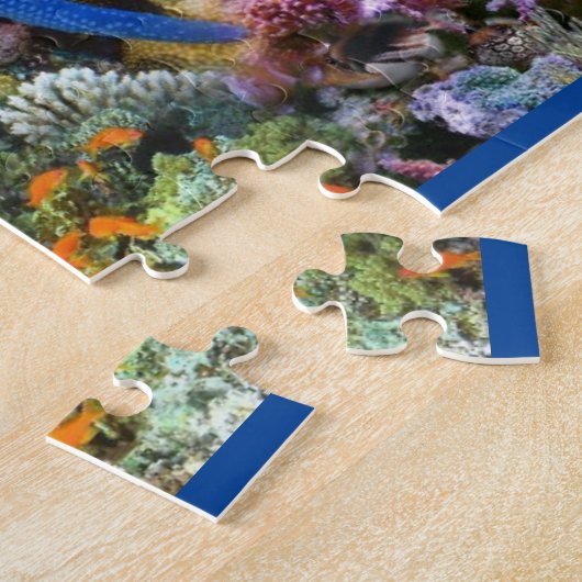 Kleurrijk zee koraal en vispuzzel legpuzzel (Zijkant)