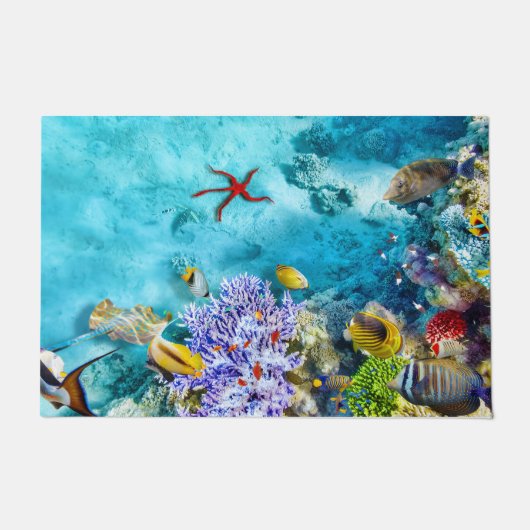 Kleurrijk Zee Life Doormat | Ocean Marine Doormat Deurmat (Voorkant)