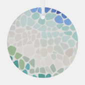 Kleurrijk Zee Ornament glazen cirkel (Achterkant)
