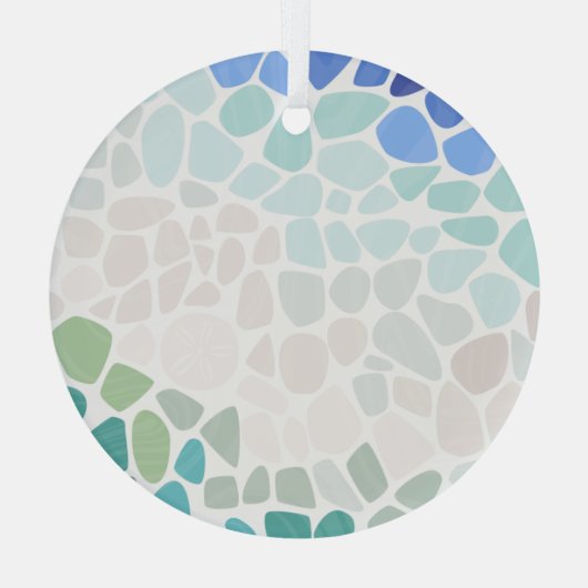 Kleurrijk Zee Ornament glazen cirkel (Achterkant)