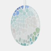 Kleurrijk Zee Ornament glazen cirkel (Voorkant links)