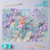 Kleurrijk Zee Schildpad & Waterverf Bloemen Tissuepapier (Craft)