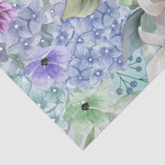 Kleurrijk Zee Schildpad & Waterverf Bloemen Tissuepapier (Detail)