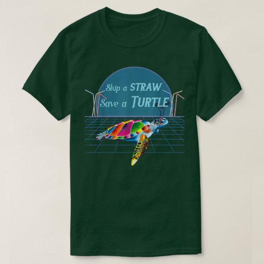 Kleurrijk Zee schildpad Zee Hawaiian Skip a Straw  T-shirt (Design voorkant)