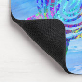 Kleurrijk Zee schildpad zwemmen langs de oceaangol Muismat (Hoek)