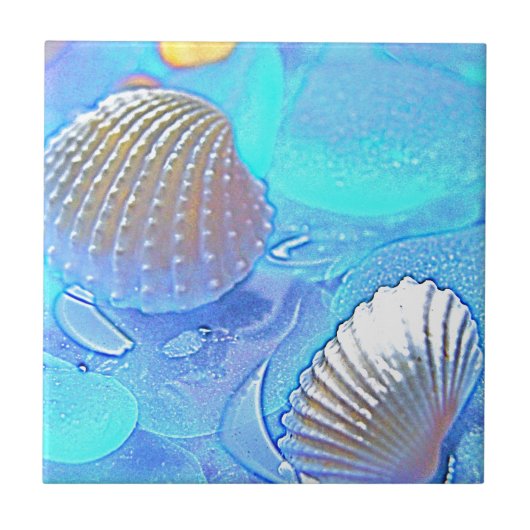 Kleurrijk Zee Tegeltje (Voorkant)