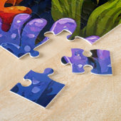 Kleurrijk zeepaardje in een levendig koraalrif legpuzzel (Zijkant)