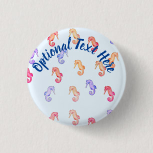 Kleurrijk Zeepaardjes Patroon Ronde Button 3,2 Cm