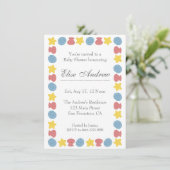 Kleurrijk Zeeschelpen Patroon Baby Shower Kaart (Staand voorkant)