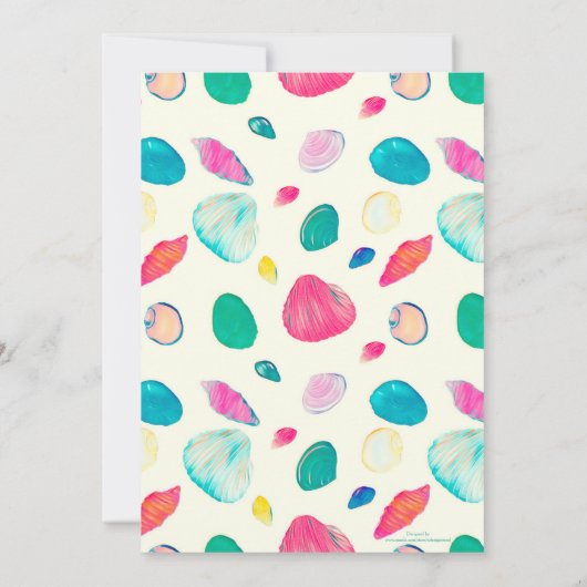 kleurrijk zeeshells Beige Patroon Kaart (Achterkant)