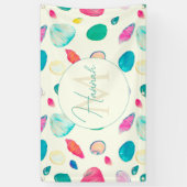 kleurrijk zeeshells Beige Patroon Spandoek (Verticaal)