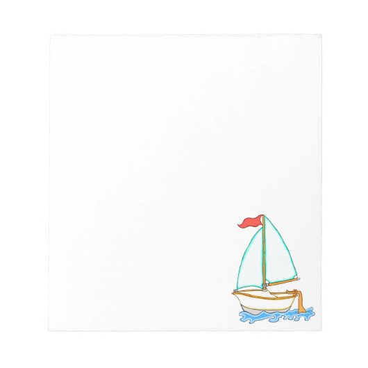 Kleurrijk Zeilboot 1 Notitieblok (Voorkant)