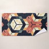 Kleurrijk Zeshoek Vierkant Geometrisch Patroon Badhanddoek (Badhanddoek)