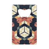 Kleurrijk Zeshoek Vierkant Geometrisch Patroon Creditkaart Flessenopener (Voorkant)