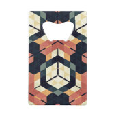 Kleurrijk Zeshoek Vierkant Geometrisch Patroon Creditkaart Flessenopener (Achterkant)