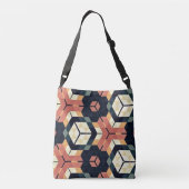 Kleurrijk Zeshoek Vierkant Geometrisch Patroon Crossbody Tas (Achterkant)