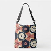Kleurrijk Zeshoek Vierkant Geometrisch Patroon Crossbody Tas (Voorkant)