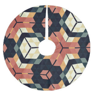 Kleurrijk Zeshoek Vierkant Geometrisch Patroon Kerstboom Rok