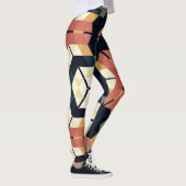 Kleurrijk Zeshoek Vierkant Geometrisch Patroon Leggings (Rechts)