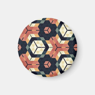 Kleurrijk Zeshoek Vierkant Geometrisch Patroon Magneet