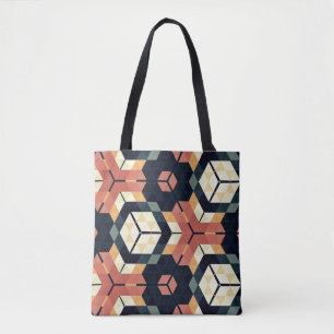 Kleurrijk Zeshoek Vierkant Geometrisch Patroon Tote Bag