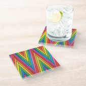 Kleurrijk Zig-Zag Stripes Onderzetter (Schuin)