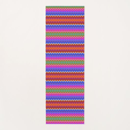 Kleurrijk zigzag patroon yoga mat (Voorkant)