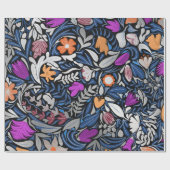 Kleurrijk zilver Illustratiepatroon van het blader Cadeaupapier (Vlak)