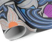 Kleurrijk zilver Illustratiepatroon van het blader Cadeaupapier (Rol Hoek)