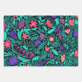 Kleurrijk zilver Illustratiepatroon van het blader Inpakpapier Vel (Voorkant 3)