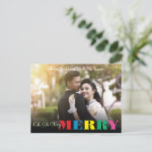 Kleurrijk zo erg vrolijk | 2 Foto Kerstmis Briefkaart (Staand voorkant)