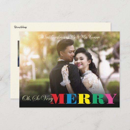 Kleurrijk zo erg vrolijk | 2 Foto Kerstmis Briefkaart (Voorkant / Achterkant)