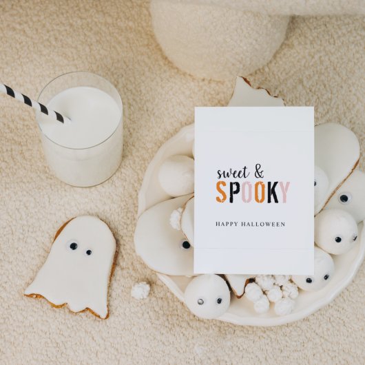 Kleurrijk Zoet En Griezelig | Gelukkig Halloween  Feestdagenkaart