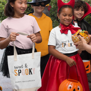 Kleurrijk Zoet En Griezelig Gelukkig Halloween Tote Bag