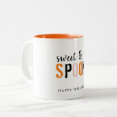 Kleurrijk zoet en woordrijk | Happy Halloween Tweekleurige Koffiemok (Voorkant links)