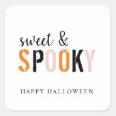 Kleurrijk zoet en woordrijk | Happy Halloween Vierkante Sticker (Voorkant)