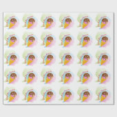 Kleurrijk zoet ijs in een kegel cadeaupapier (Vlak)