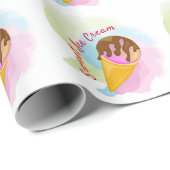 Kleurrijk zoet ijs in een kegel cadeaupapier (Rol Hoek)