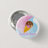 Kleurrijk zoet ijs in een kegel ronde button 3,2 cm (Voorkant /achterkant)